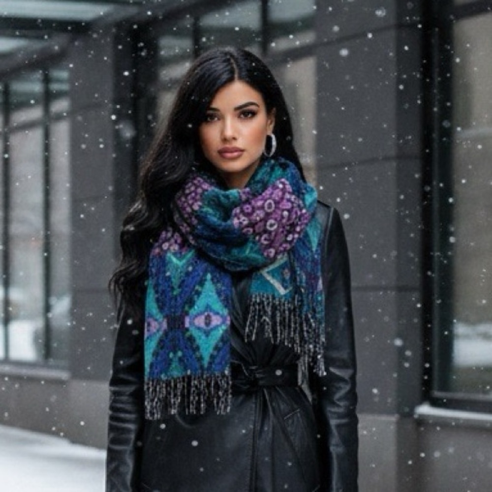 Cashmink Multicolor Patterned Scarf - Picture 6 of 6